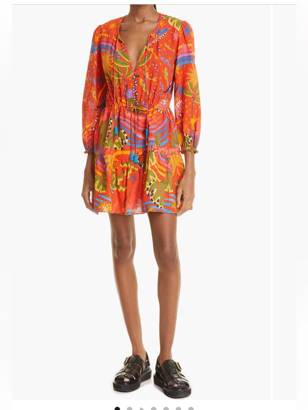 Farm Rio Magic Forest Tiered
Long Sleeve Cotton Dress
